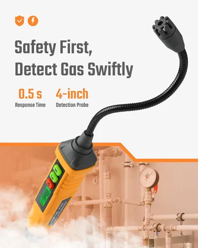 Miniatura 2 de TopTes PT210S Detector de fugas de gas, Detector de gas natural con sonda de 4 pulgadas, Detector de fugas de propano que localiza gases