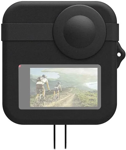 Miniatura 9 de Cuerpo de cámara de silicona y cubierta de lente, funda de silicona suave, cordón ajustable, para Max, negro