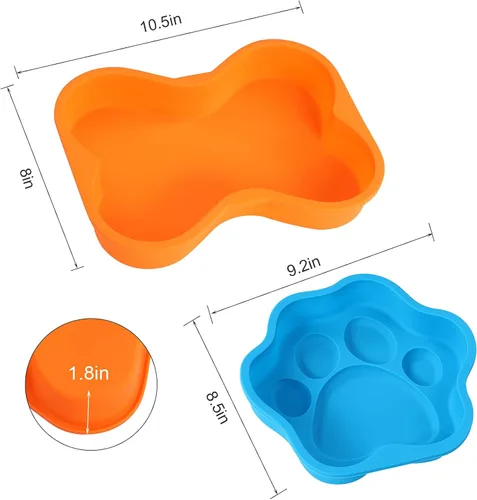 Miniatura 2 de 2 moldes de silicona para tartas de cumpleaños de perro, forma de hueso, 8 pulgadas