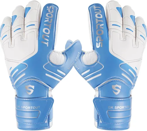 Miniatura 15 de Sportout Guantes de portero para jóvenes y adultos, agarre fuerte para las paradas más difíciles, con protección en los dedos y látex de 4+3MM
