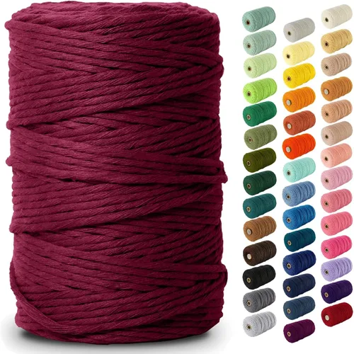 Miniatura 149 de Nook Theory - Cuerda de macramé de 3 mm, 220 yardas de cuerda de algodón, hilo de 4 mm y 5 mm, cuerda para manualidades, perfecta para colgantes