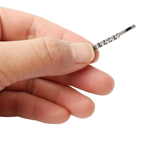 Miniatura 6 de 12 Piezas de Horquillas con Diamantes de Imitación, Pinzas para el Cabello de Metal Plateado, Horquillas de Diamantes de Imitación con Cristales