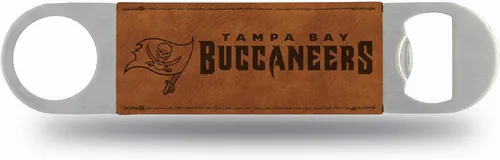 Miniatura 10 de Rico Industries NFL - Hoja de barra grabada con láser de piel sintética, gran accesorio para bebidas para el día del juego