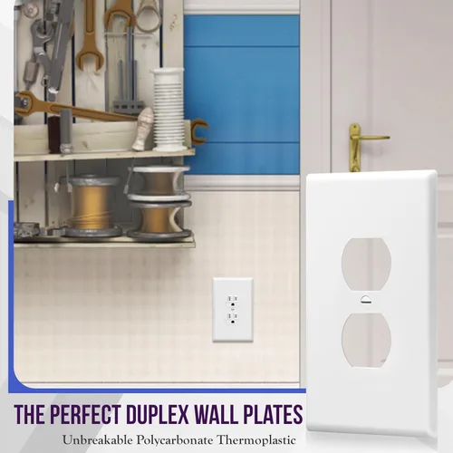 Miniatura 3 de ENERLITES Jumbo - Placa de pared dúplex para receptáculos, cubiertas de enchufes eléctricos, acabado brillante, tamaño grande de 1 banda, 5.5 x 3.5