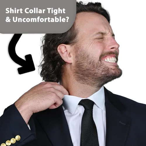 Miniatura 2 de Wardrobe Hackers Collar Extenders for Mens Shirts (Soft Elastic) Tight Neck Collar Relief - Expander Buttons for Dress Shirts