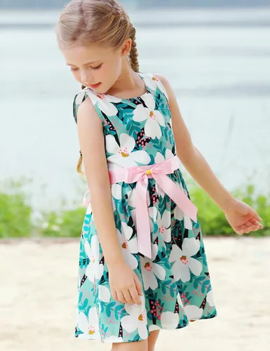 Miniatura 144 de Vestido de verano para niña, de algodón, con diseño floral