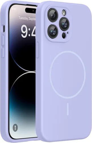 Miniatura 32 de Miracase - Funda magnética diseñada para iPhone 14 Pro Max, de silicona líquida, a prueba de golpes, con protector de pantalla y protección