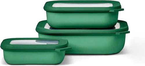 Mepal Juego de 3 piezas Cirqula de varios tazones - Contenedor de almacenamiento de alimentos con tapa - Adecuado como caja de almacenamiento