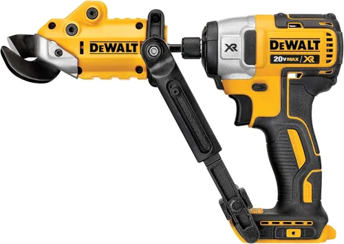 Miniatura 12 de DEWALT Cizalla/Cortador de Metal Accesorio para Taladro, Listo para Impacto, Cabezal Pivotante de 360 Grados, Corta Material de 18GA