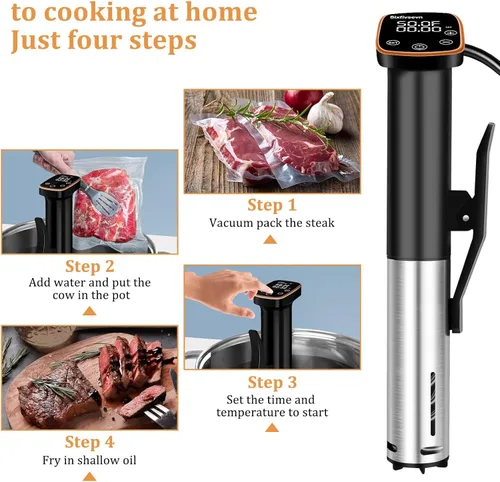 Miniatura 5 de Cocina Sous Vide, Máquina Sous Vide de 1100 W, Circulador de Inmersión Cocinador de Precisión con Control Táctil, Temperatura Precisa