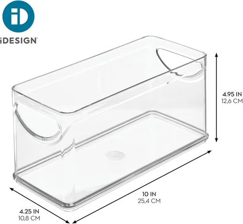 Miniatura 4 de iDesign - Contenedor de almacenamiento de plástico reciclado para armario y despensa con asas integradas, 10 x 4.25 x 5 pulgadas, contenedor