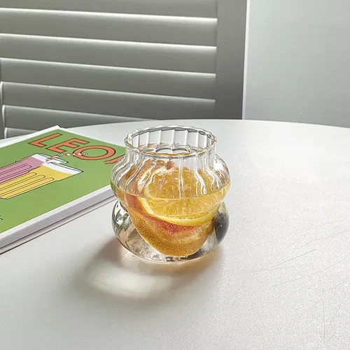 Miniatura 3 de Charque 2 vasos acanalados para beber vasos vintage para whisky, cóctel, jugo, cerveza, vino, té, licuado de soda, tazas de café helado