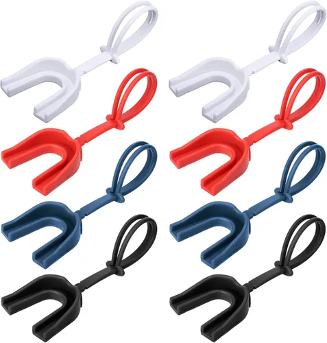 8 protectores bucales deportivos con correa y correa, suave boquilla de fútbol para adultos y jóvenes, baloncesto, boxeo, artes marciales mixtas