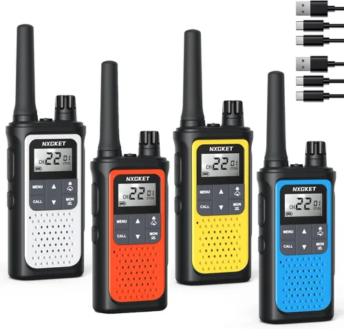 NXGKET Walkie Talkies para adultos de largo alcance con alertas meteorológicas NOAA, radios bidireccionales recargables de 2 vías con 22 canales