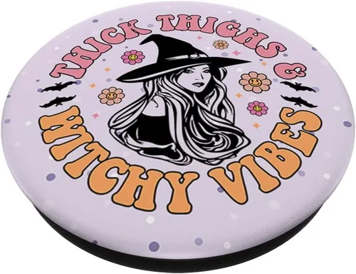 Miniatura 2 de Cute Thick Thighs And Witchy Vibes Halloween PopSockets PopGrip intercambiable
