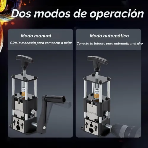 Miniatura 2 de Máquina pelacables, herramienta de pelado de alambre dos en uno con alimentación de taladro/manual, pelado de alambre para cable de cobre