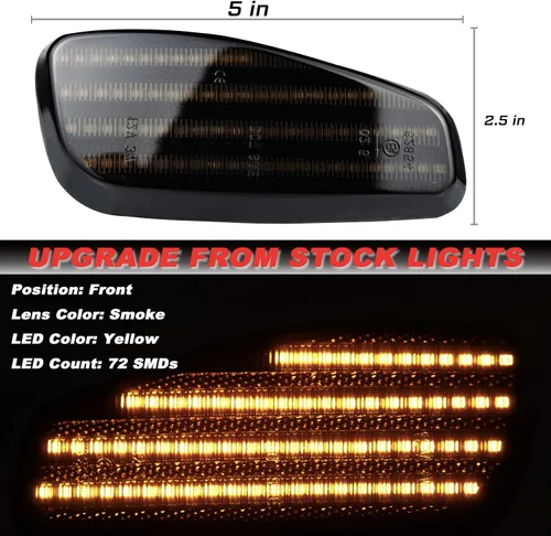 Miniatura 4 de Lentes ahumadas ámbar para guardabarros delantero LED, luces de marcador laterales compatibles con Jeep Renegade SUV 2015 2016 2017 2018 2019 2020
