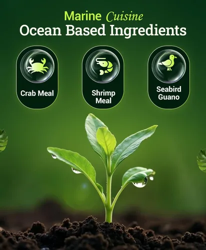 Miniatura 2 de FoxFarm Marine Cuisine Fertilizante multiusos – 10-7-7 Alimento vegetal a base de océano con harina de cangrejo, guano de aves marinas, fertilizante