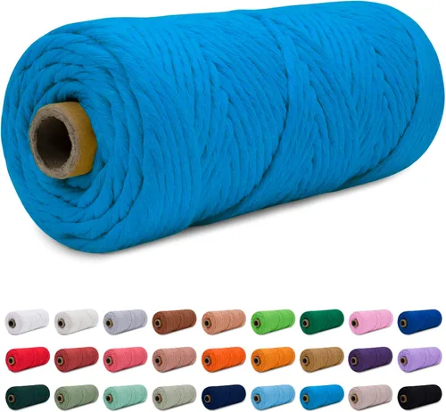 Miniatura 27 de CAMAL Cordón de macramé de 0.157 in x 109 yardas (328.1 ft), cuerda de algodón de color para tejer, manualidades, colgar en la pared, proyectos