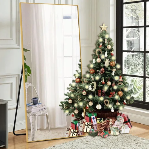 Miniatura 35 de KIAYACI - Espejo para pared de cuerpo completo, espejo para dormitorio o vestidor, se puede colocar de pie, colgado o apoyado contra la pared