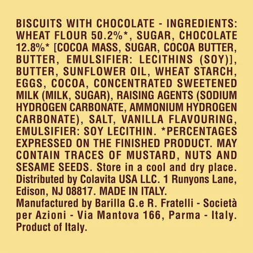 Miniatura 3 de Mulino Bianco Nascondini 11.64oz (330g) - Auténticas galletas italianas con relleno de crema de chocolate oculto, aperitivo perfecto o compañero