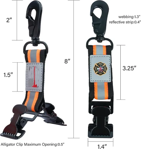 Miniatura 2 de KUNN Clips para Guantes de Bombero de Doble Extremo con Patrón Creativo, Soportes para Guantes de Trabajo de Alta Resistencia, Regalo para Bomberos
