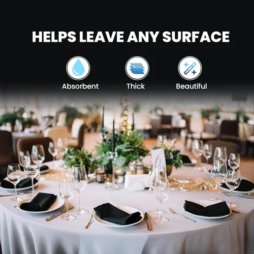 Miniatura 6 de Perfectware - Servilletas de cena de 2 capas, color negro, paquete de 125