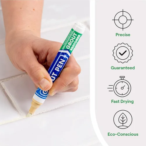 Miniatura 2 de Rotulador de lechada en crema para azulejos: rotulador de pintura de lechada impermeable, colorante y sellador de lechada para baño, ducha, cocina