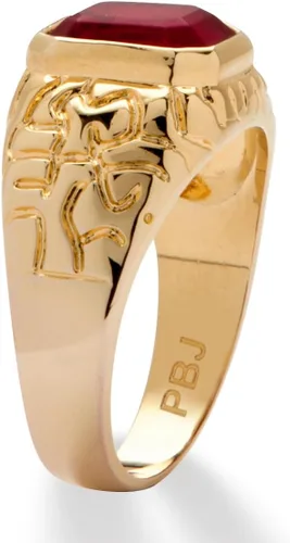 Miniatura 2 de PalmBeach - Anillo para hombre, chapado en oro amarillo, talla 8 a 16