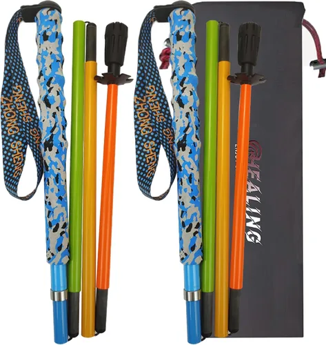 Miniatura 14 de Bastones de senderismo de fibra de carbono, paquete de 2 unidades, ultraligeros de 10 onzas, diseño plegable de 3 piezas con agarres de corcho