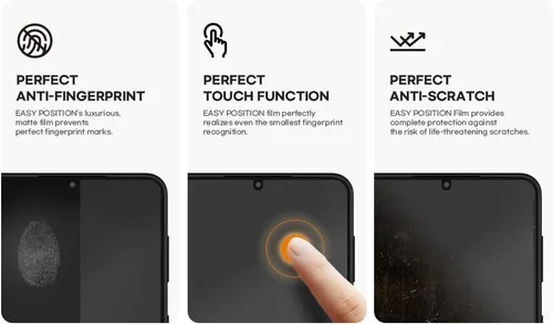 Miniatura 4 de Protector de pantalla (3 unidades) para Samsung Galaxy S22, [Mate] antirreflejo, compatible con huellas dactilares Perfect Touch, fácil instalación