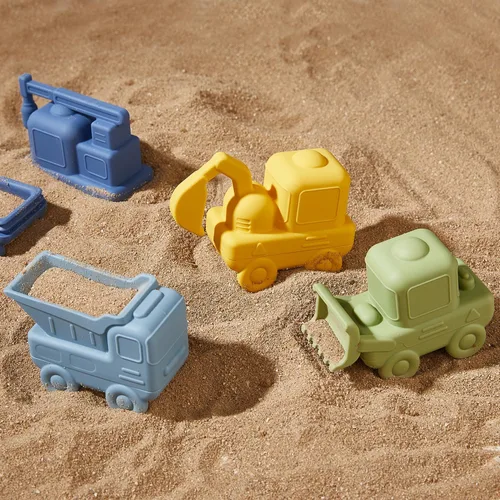 Miniatura 7 de Juguetes de baño sin moho para niños pequeños, paquete de 4 juguetes de baño de silicona de grado alimenticio, camión fácil de limpiar y juguete