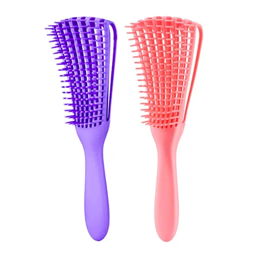 Miniatura 14 de Cepillo para el cabello, cepillo desenredante para cabello afroamericano/africano texturizado 3a a 4c rizado