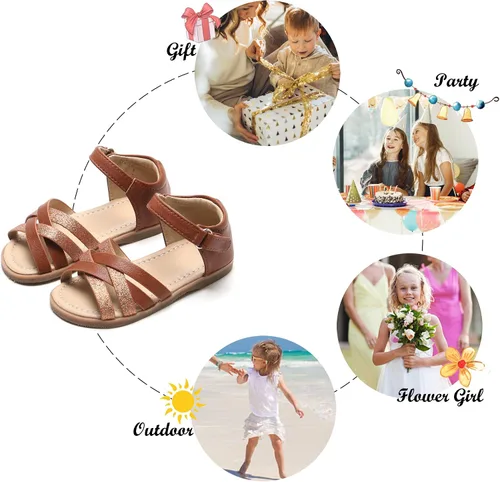 Miniatura 5 de Felix & Flora Sandalias para niña Zapatos de vestir de verano para niña, ligeros, puntera abierta, playa, vacaciones