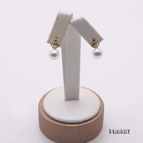 Miniatura 2 de JYX Pendientes de perlas de plata de ley con corona de 0295in redondos para mujer