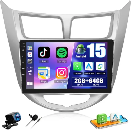 Miniatura 12 de 8 Core 6+128G para Hyundai Accent Verna Solaris 2010-2016 Android Car Stereo, 9" IPS Car Radio Wireless Carplay Android
