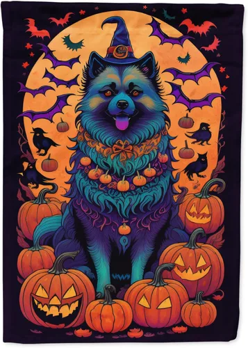 Miniatura 23 de Caroline's Treasures DAC1466GF - Bandera decorativa para jardín de Halloween de Affenpinscher Witchy para jardín, decoración para patio exterior