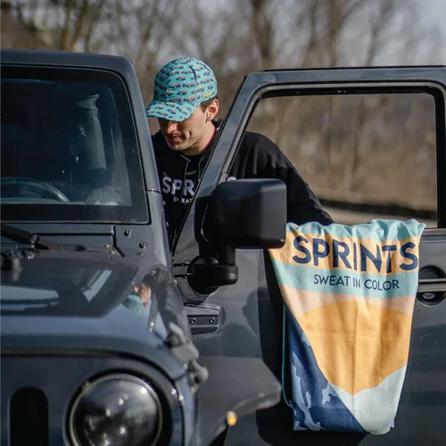 Miniatura 6 de Sprints Toalla atlética para correr, tamaño completo, funda de asiento de automóvil, microfibra de rendimiento (bandera estadounidense)