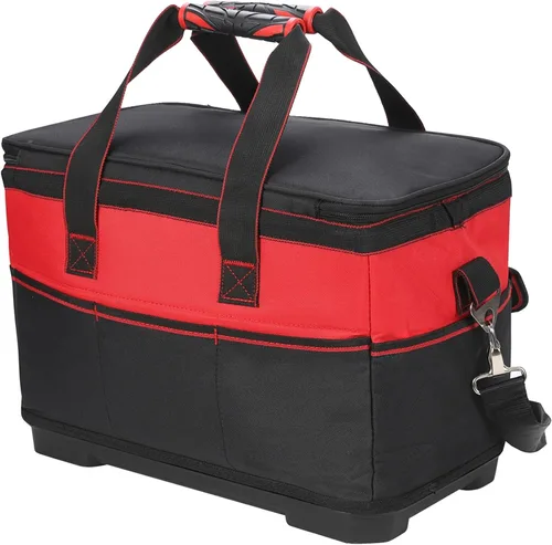 Miniatura 3 de Bolsa de herramientas de 17 pulgadas con correa de hombro ajustable, bolsas de herramientas de boca ancha, bolsa organizadora de herramientas