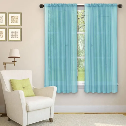 Miniatura 8 de Golden Linens LLC Juego de 2 paneles transparentes de color gris para ventana, bolsillo para barra, 54 pulgadas de ancho x 84 pulgadas de largo cada