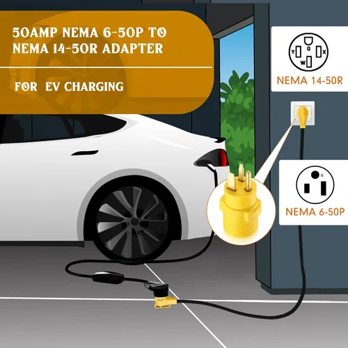 Miniatura 3 de Kanayu Adaptador de cargador EV compatible con NEMA 6-50P a 14-50R 50 Amp 3 clavijas enchufe de soldador a conector de carga de 4 clavijas