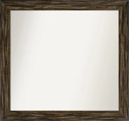 Miniatura 249 de Amanti Art Espejo de baño marrón para sobre el fregadero, 25 x 25 pulgadas, hecho a medida, espejo de tocador cuadrado marrón medio, marco de madera