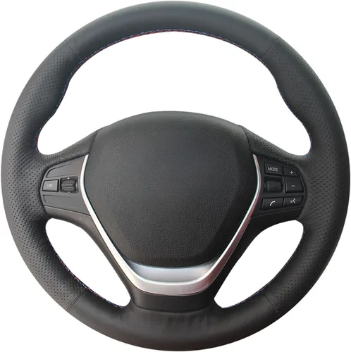 Miniatura 9 de MEWANT Envoltura de volante de ante negro cosida a mano para BMW 2Series F22 F23 F30 F34 F32 F33 F36 Cubierta de volante DIY