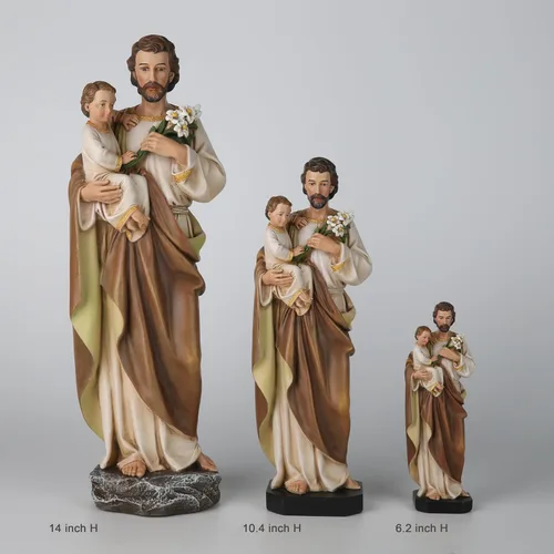 Miniatura 7 de BC Estatua Católica de San José y el Niño Jesús, Figura de Santo Católico, Regalo Religioso para el Día del Padre, Decoración Inspiradora