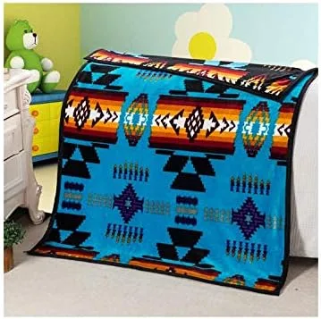 Miniatura 5 de Southwest - Manta de bebé reversible con estampado nativo (borgoña)