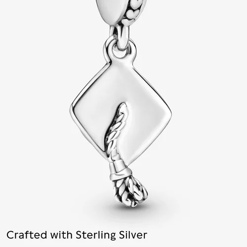 Miniatura 4 de PANDORA Dije colgante de gorra de graduación, compatible con PANDORA Moments, plata de ley, regalo para ella, joyería para mujer con caja de regalo