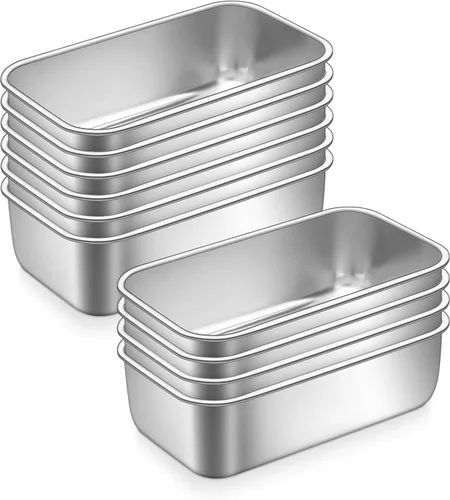 Miniatura 12 de P&P CHEF Juego de mini moldes para pan, 4 PCS moldes pequeños para pan para hornear, 6.3 x 3.5 pulgadas moldes de acero inoxidable para hornear