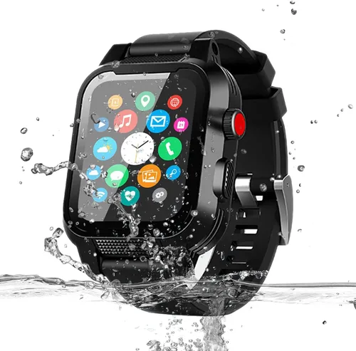 Miniatura 8 de Funda impermeable para Apple Watch de 1.614 in, 1.772 in, 1.732 in, 1.654 in, 1.575 in, 1.496 in, funda IP68 con correa y protector de pantalla