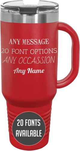 Miniatura 56 de Vaso de acero inoxidable aislado con tapa de 20 onzas (17 colores) personalizado con recubrimiento en polvo, grabado personalizado, nombre