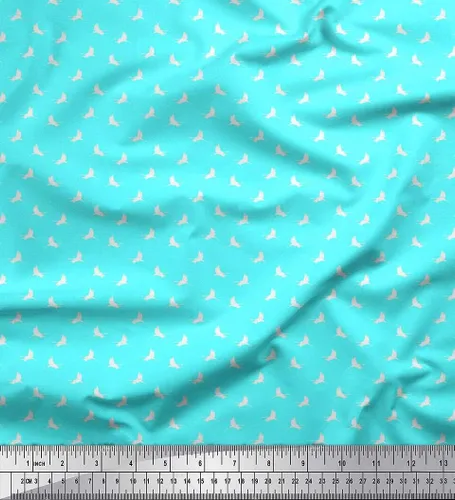 Soimoi The Yard - Tela de algodón azul batista – 42 pulgadas de ancho – Camisa de cigüeña – Estilo inspirado en la naturaleza con estampado de